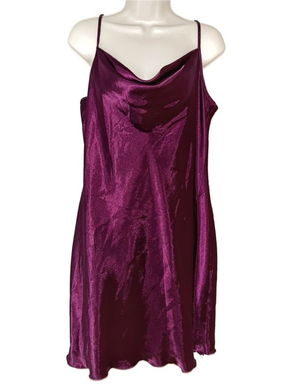 bebe Satin Slip Dress in Deep Plum